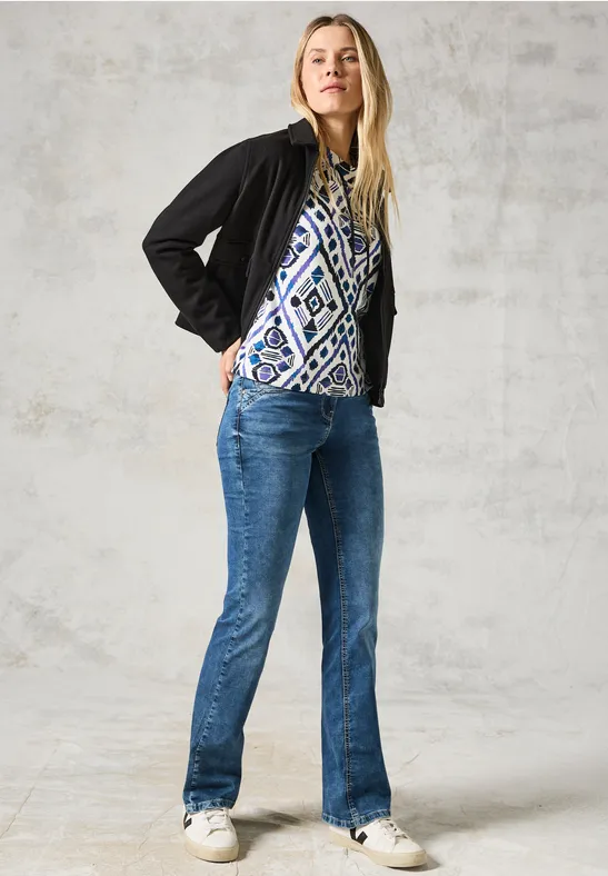 Langarmshirt mit grafischem Muster
