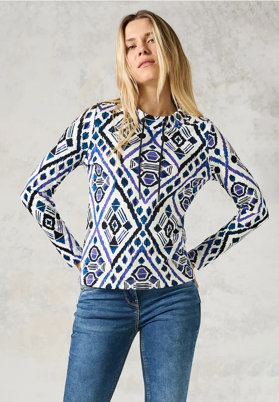 Langarmshirt mit grafischem Muster