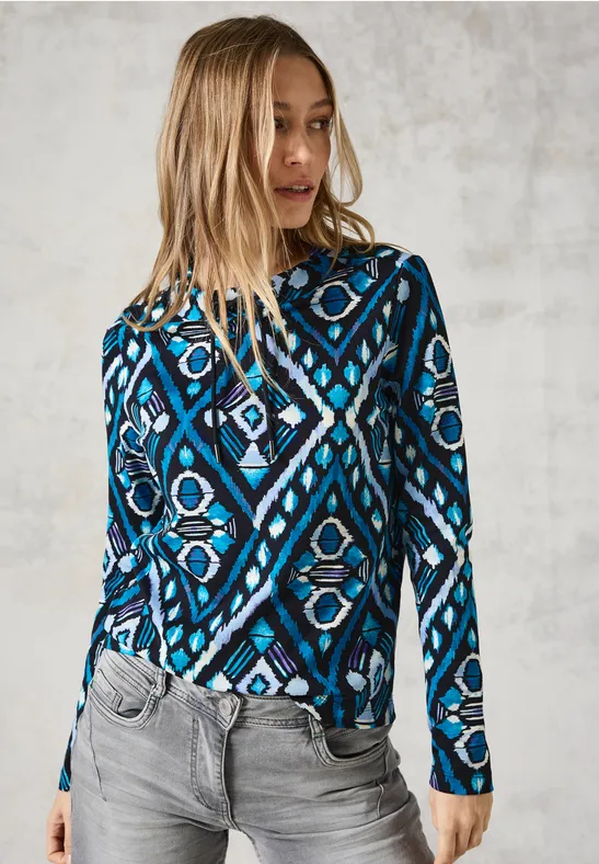 Langarmshirt mit geometrischem Print