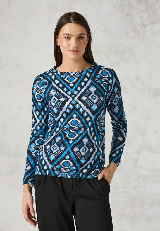 Langarmshirt mit geometrischem Print