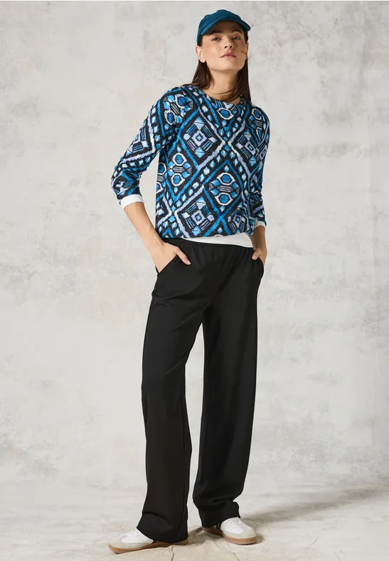 Langarmshirt mit geometrischem Print