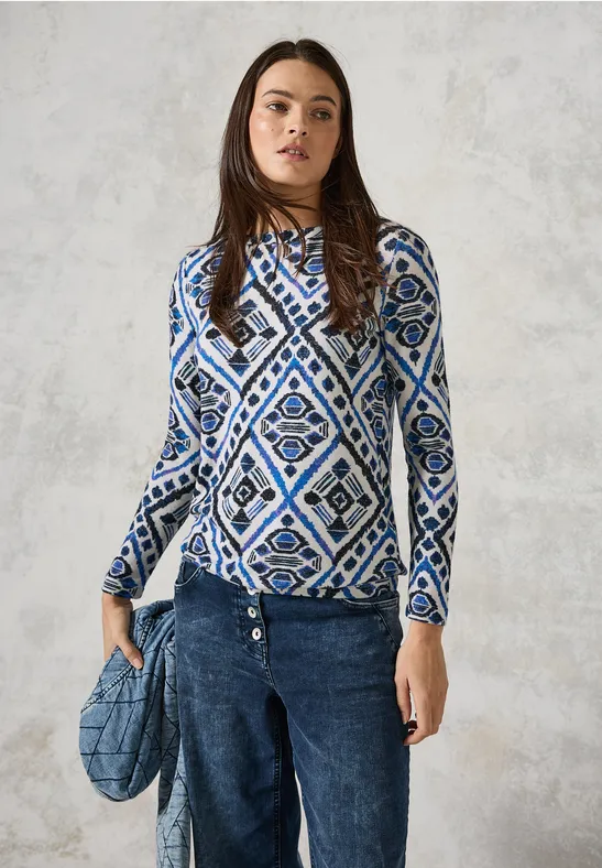 Langarmshirt mit geometrischem Print