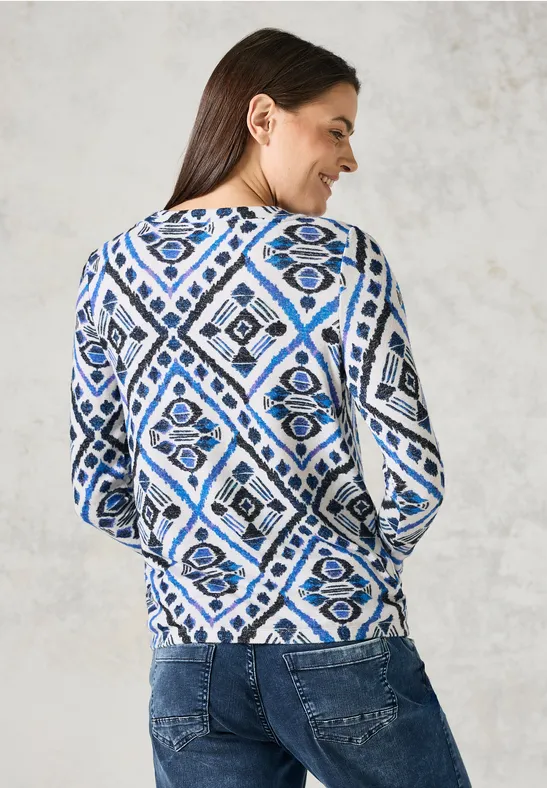 Langarmshirt mit geometrischem Print