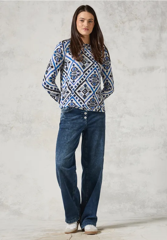 Langarmshirt mit geometrischem Print