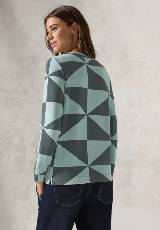 Gemustertes Ottoman-Shirt mit Grafikprint