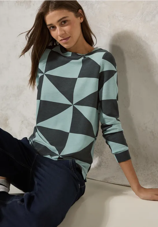 Gemustertes Ottoman-Shirt mit Grafikprint