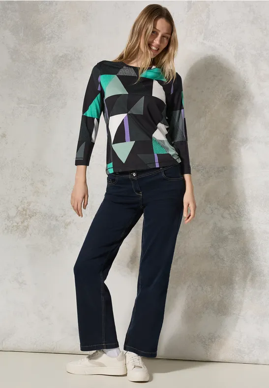 Lässiges Jersey-Top mit Grafikprint