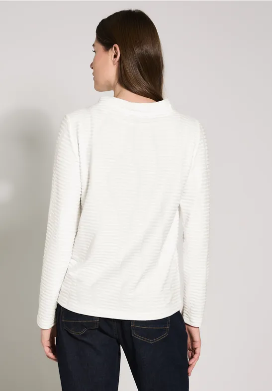 Strukturiertes Langarmshirt mit Tunnelzug