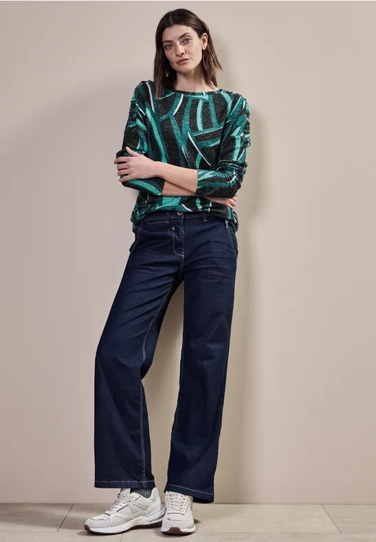 Langarmshirt mit grafischem Print