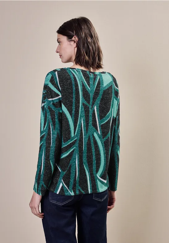 Langarmshirt mit grafischem Print