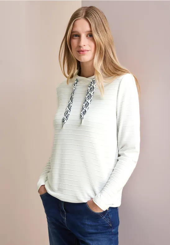 Ottoman-Shirt mit Tunnelzug-Kragen
