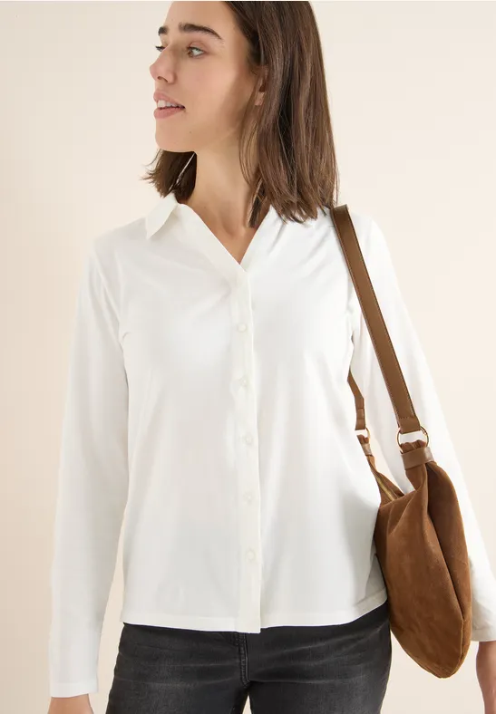 Langarmshirt mit Polokragen