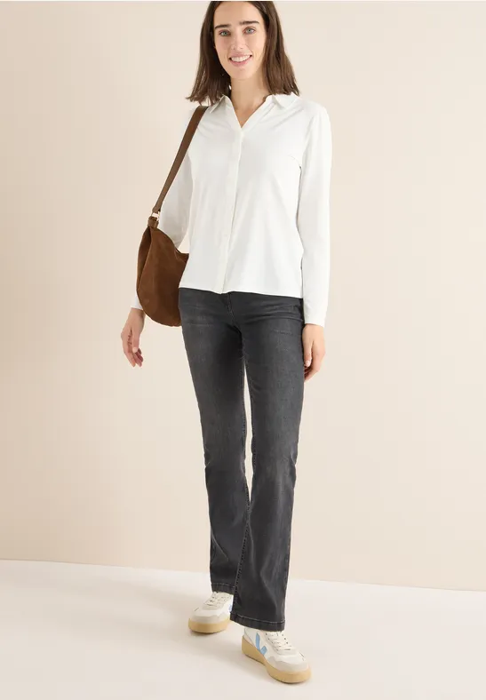 Langarmshirt mit Polokragen