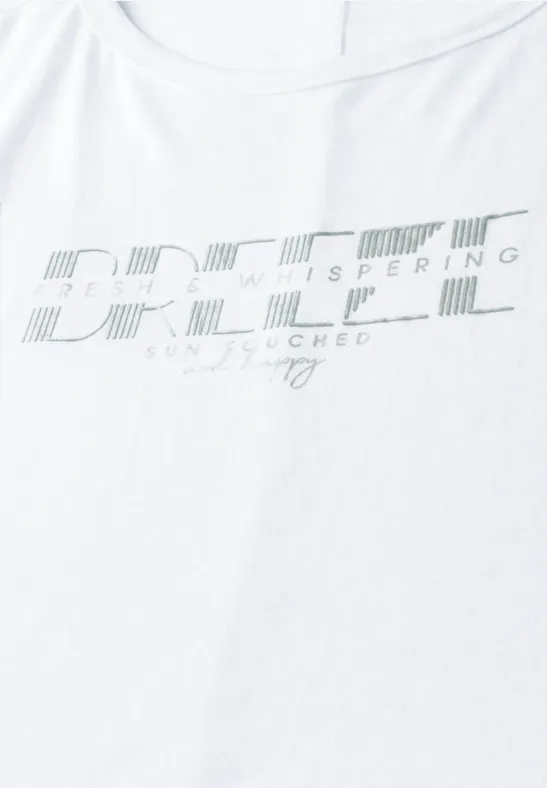 Grafik-T-Shirt im Leinen-Look