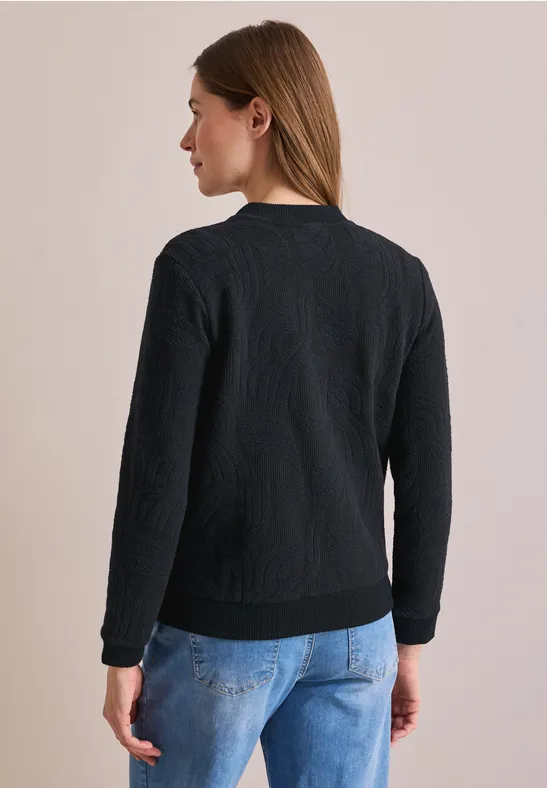 Strukturierte Jacquard-Jacke mit Reißverschluss