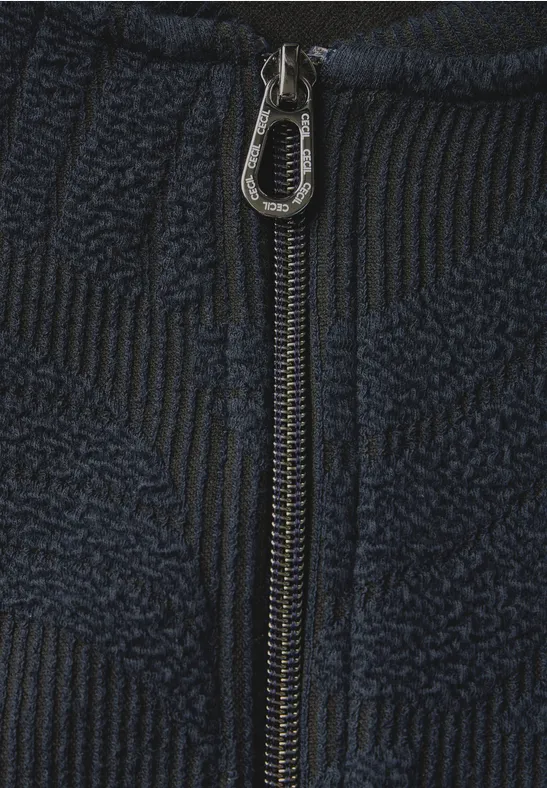Strukturierte Jacquard-Jacke mit Reißverschluss