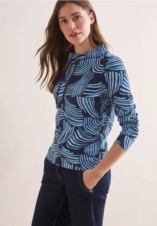 Langarmshirt mit Grafikprint und Tunnelzug