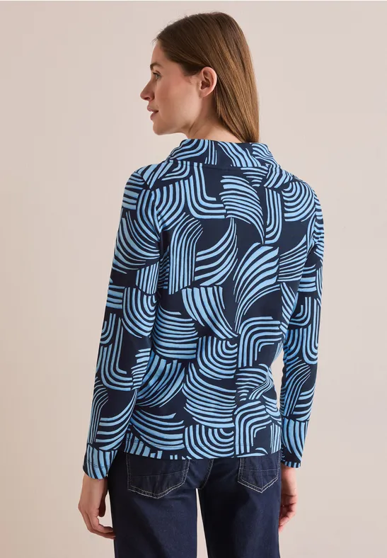 Langarmshirt mit Grafikprint und Tunnelzug