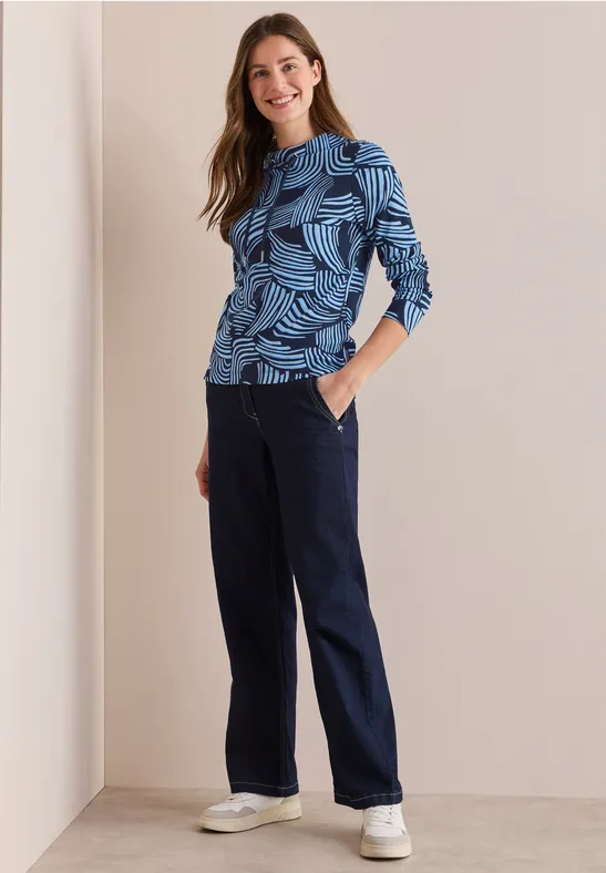 Langarmshirt mit Grafikprint und Tunnelzug