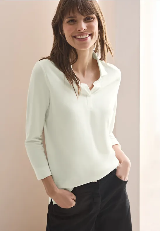 Klassisches Piqué-Poloshirt mit 3/4-Arm