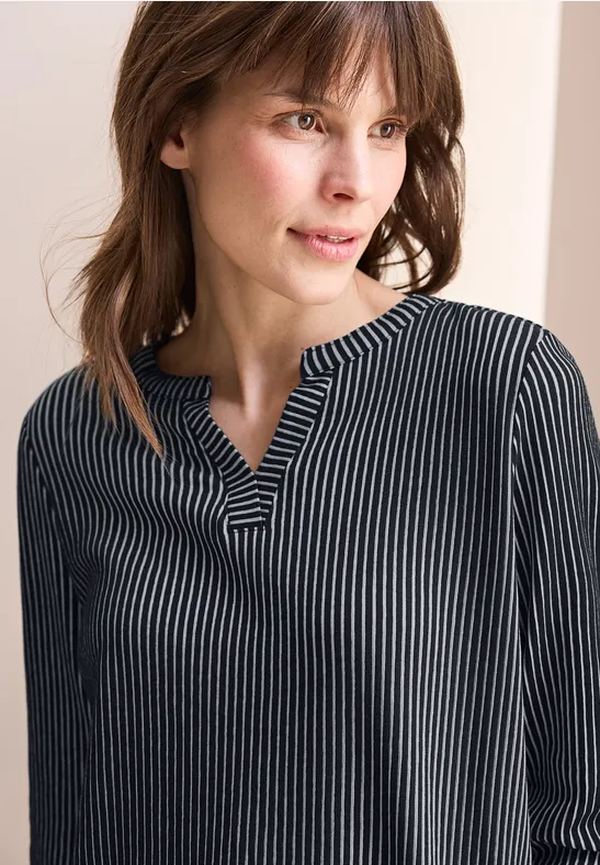 Gestreiftes Struktur-Tunikashirt
