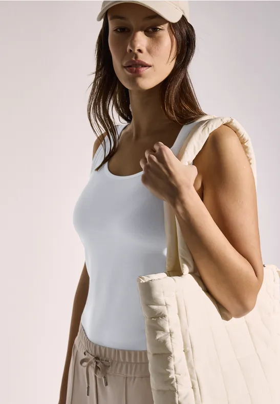 Klassisches Baumwoll-Tanktop mit Rundhalsausschnitt