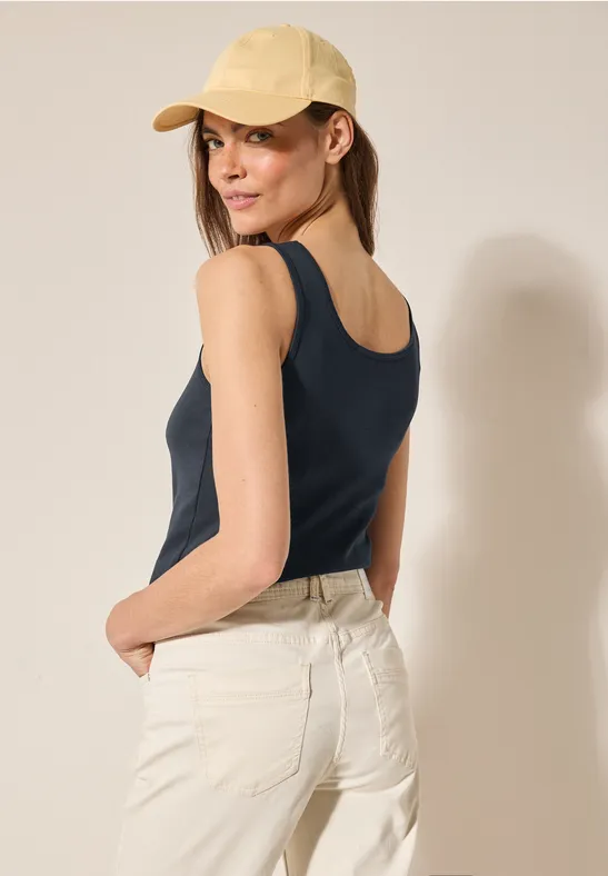 Klassisches Baumwoll-Tanktop mit Rundhalsausschnitt