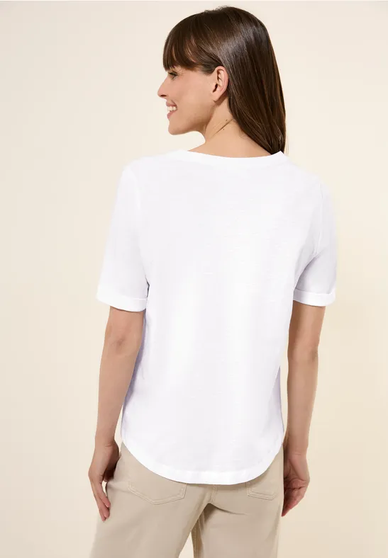 Weiches Tunika-T-Shirt mit Schlitz-Ausschnitt