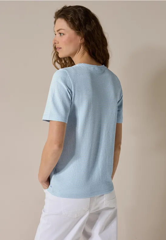 Gestreiftes T-Shirt mit Struktur