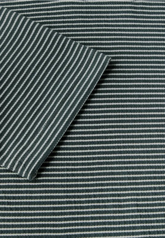 Strukturiertes Kurzarm-Streifenshirt