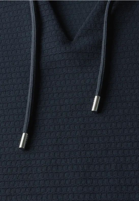 Strukturierter Kurzarm-Hoodie mit Kapuze
