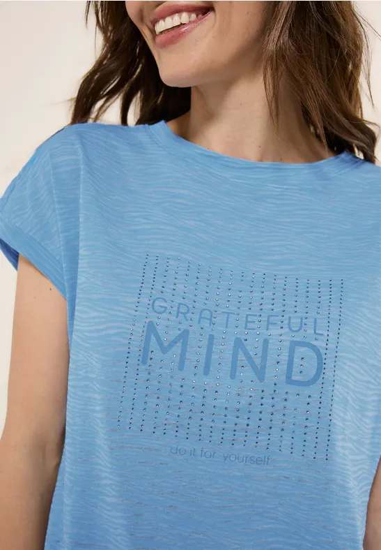 Ausbrenner-Shirt mit Grafik-Print