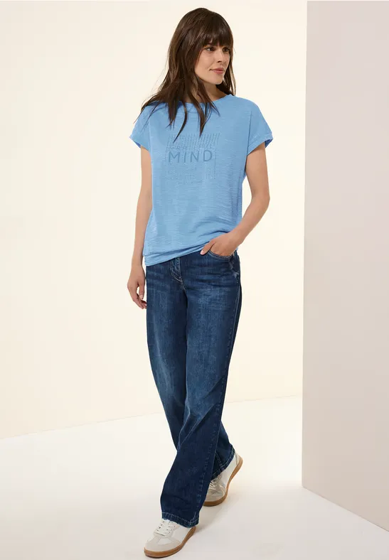 Ausbrenner-Shirt mit Grafik-Print