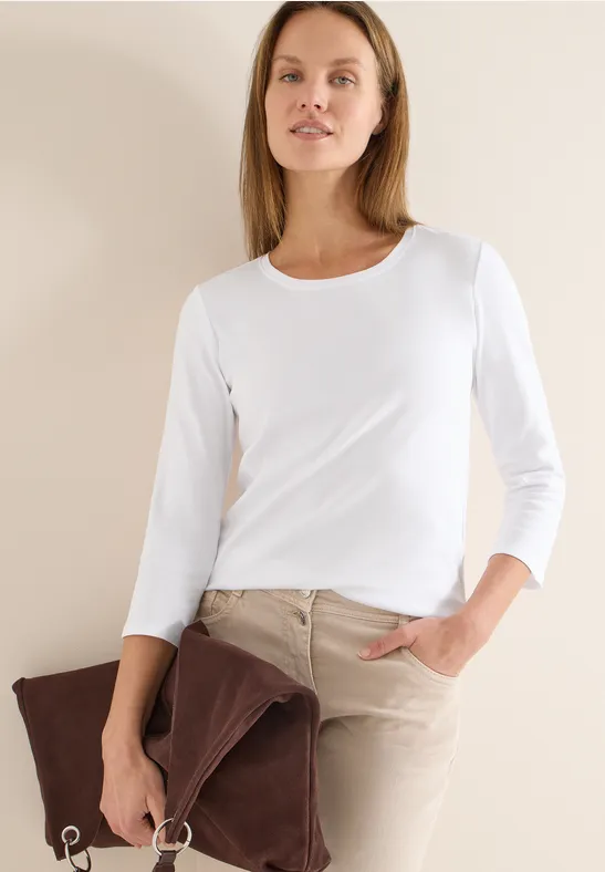 Essentielles 3/4-Arm Baumwollshirt
