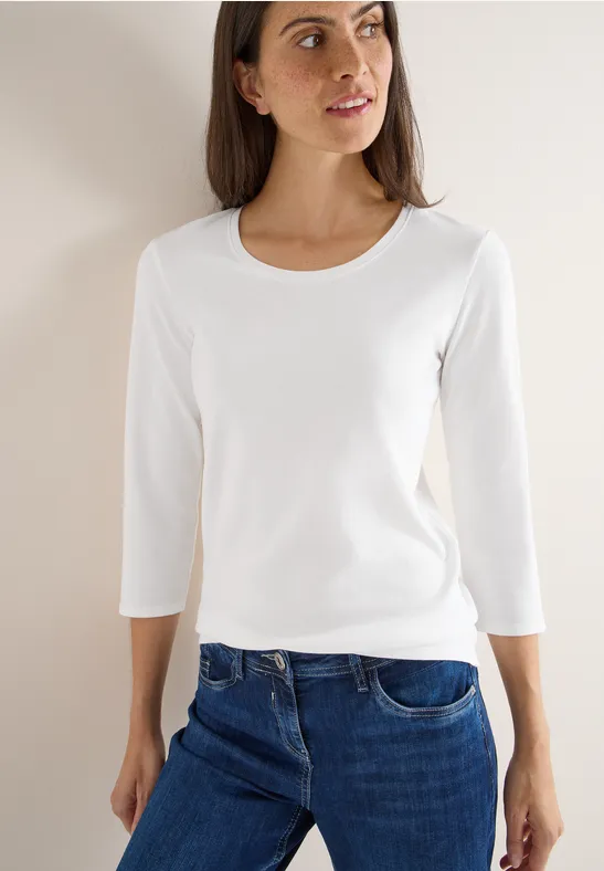 Essentielles 3/4-Arm Baumwollshirt