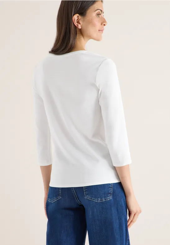 Essentielles 3/4-Arm Baumwollshirt