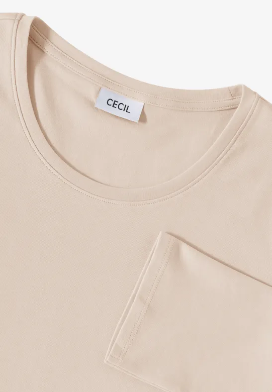 Minimalistisches Baumwollshirt mit 3/4-Arm