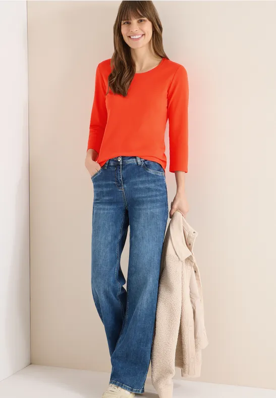 Essentielles 3/4-Arm Top aus Baumwolle