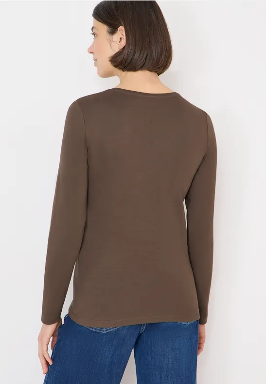 Basics-Langarmshirt mit V-Ausschnitt
