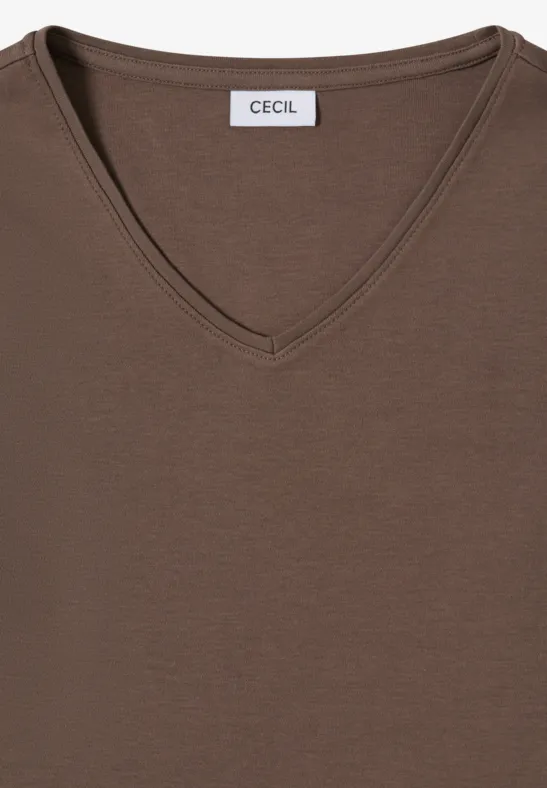 Basics-Langarmshirt mit V-Ausschnitt