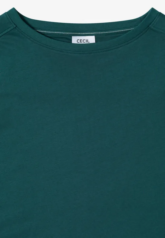 Langarmshirt mit Baumwoll-U-Boot-Ausschnitt