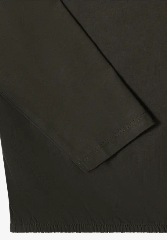 Langarmshirt mit Baumwoll-U-Boot-Ausschnitt