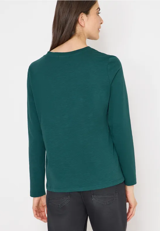 Essentielles Langarmshirt mit Rundhalsausschnitt