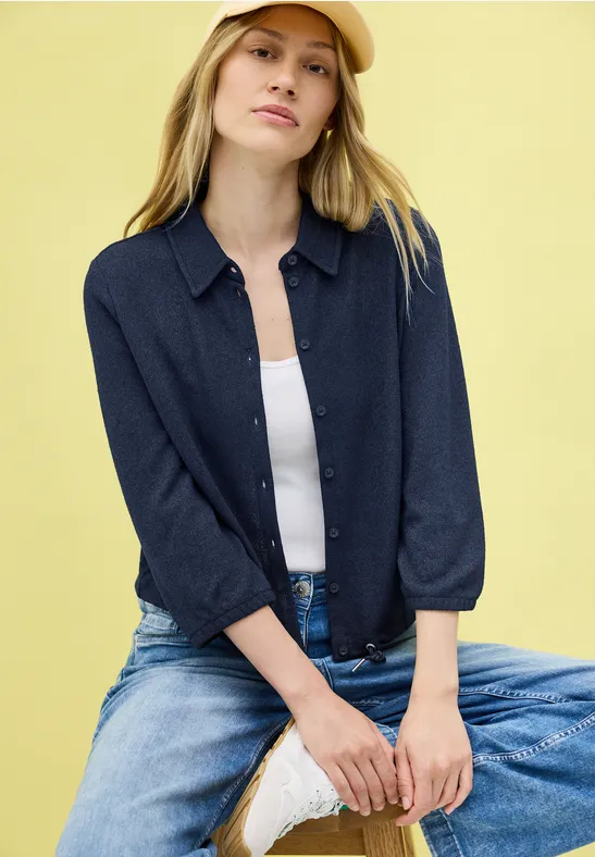 Leichte strukturierte Crepe Hemdjacke