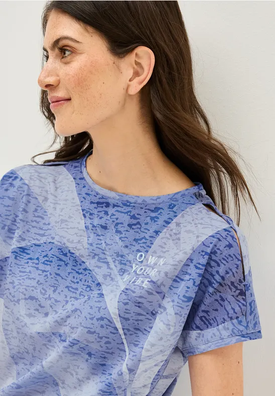 Ausbrenner-T-Shirt mit Grafik-Print