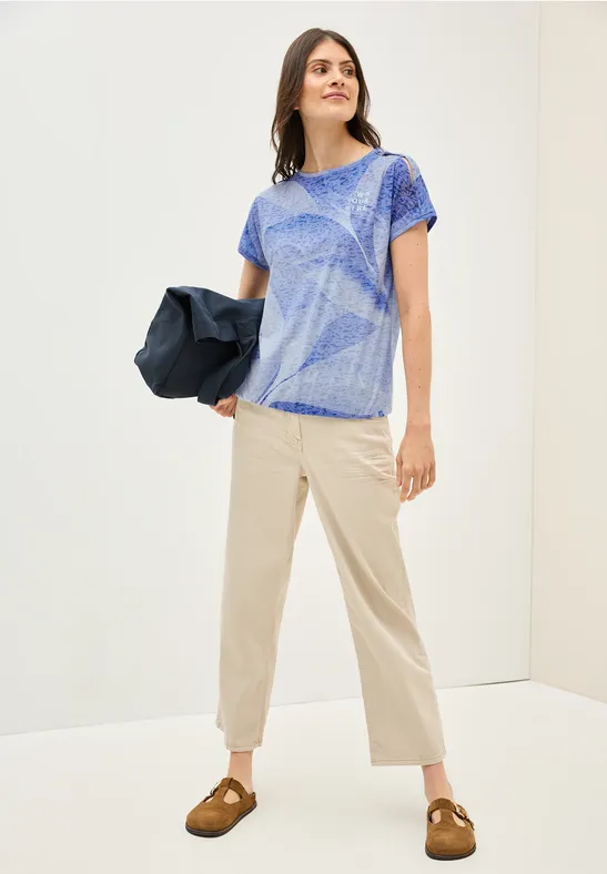Ausbrenner-T-Shirt mit Grafik-Print