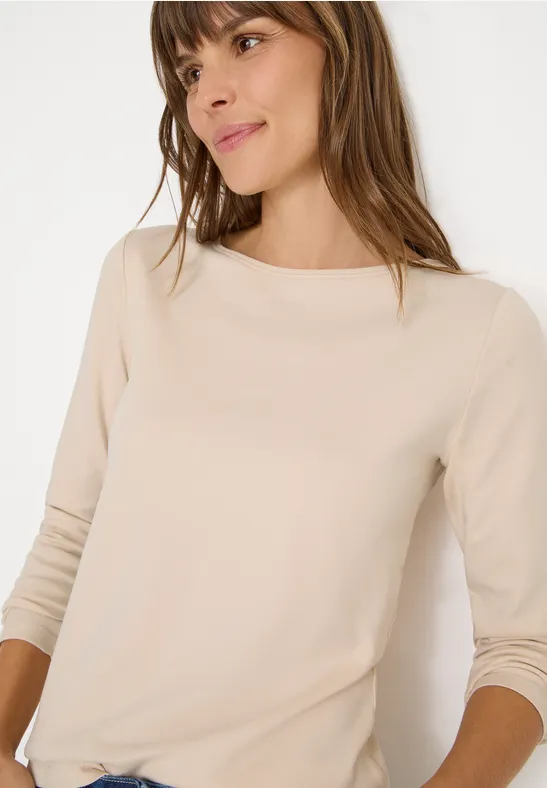 Elegantes Langarmshirt mit U-Boot-Ausschnitt