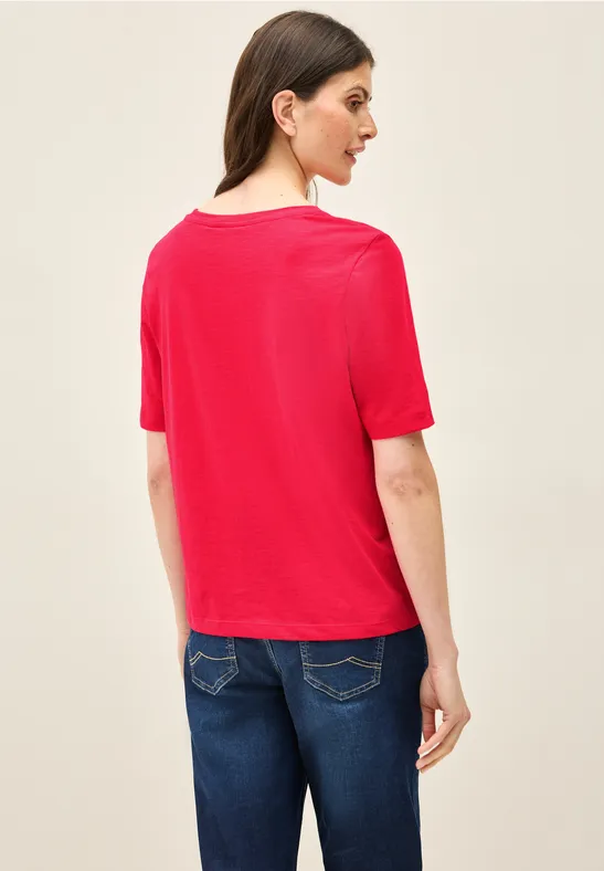 Essentielles T-Shirt mit V-Ausschnitt