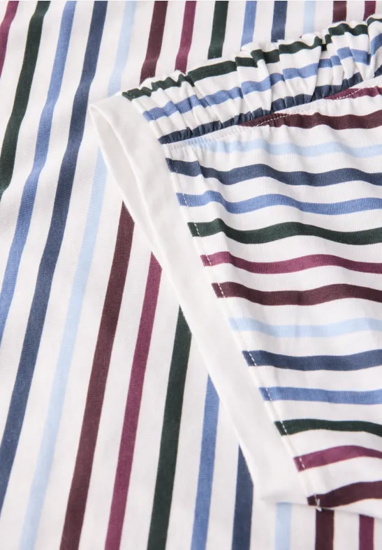 Streifenshirt mit U-Boot-Ausschnitt und Tunnelzug