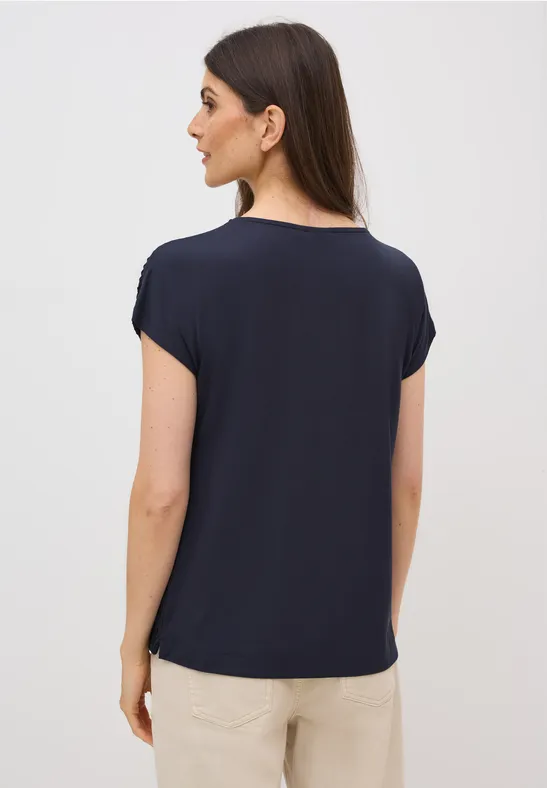 Kurzarm-Shirt mit U-Boot-Ausschnitt